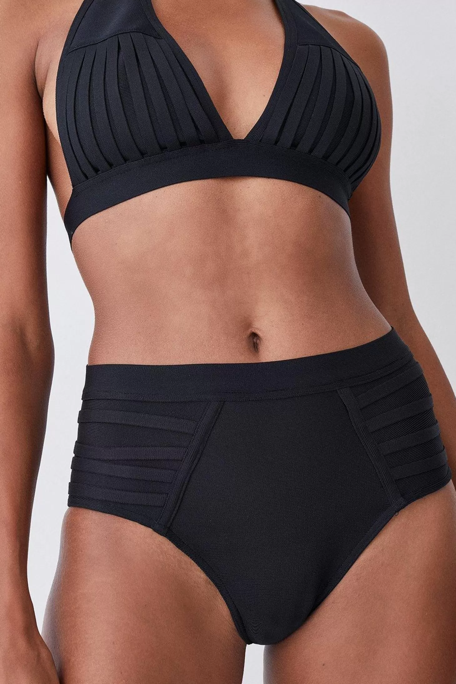Karen Millen Bandage Sheer Stripe Bikini Bottoms