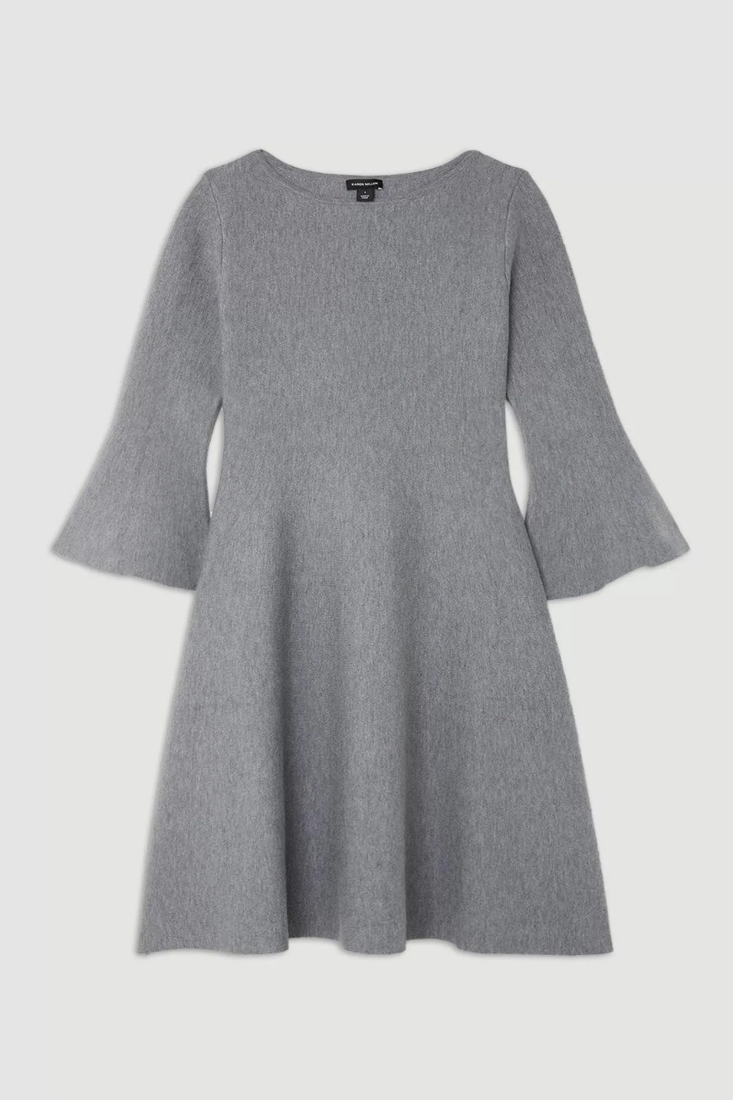 Karen Millen Compact Wool Look Double Faced Skater Dress With Full Sleeve