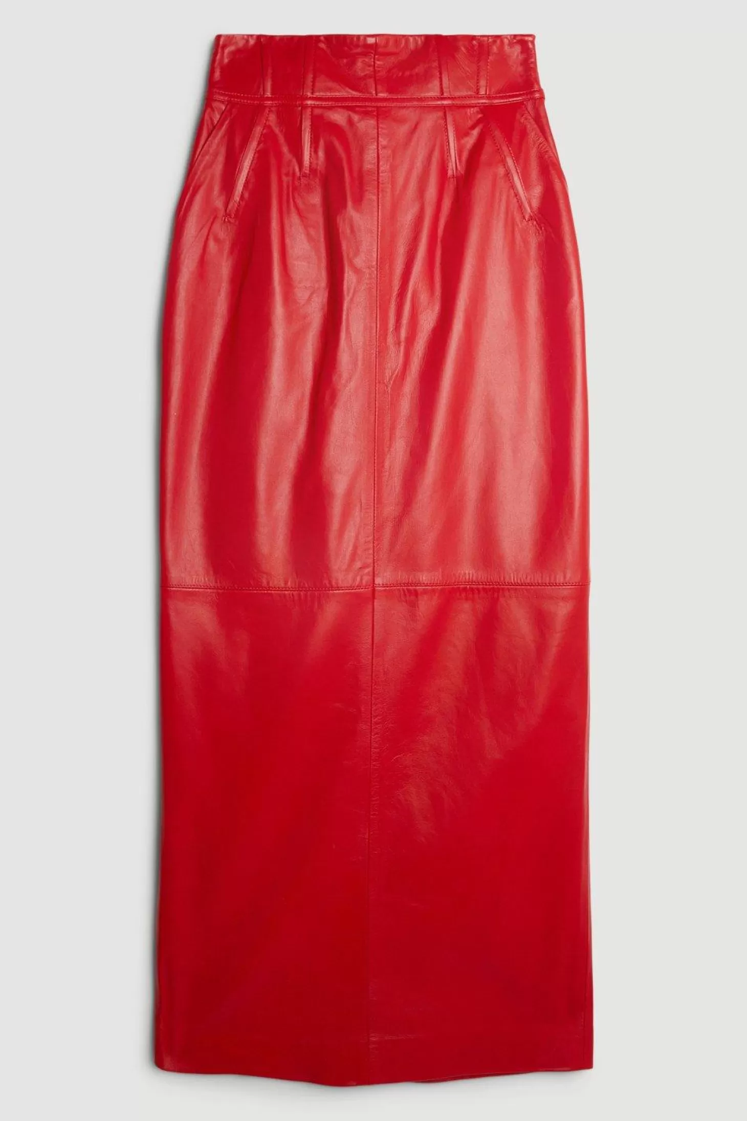 Karen Millen Leather Corset Detail High Waist Maxi Pencil Skirt