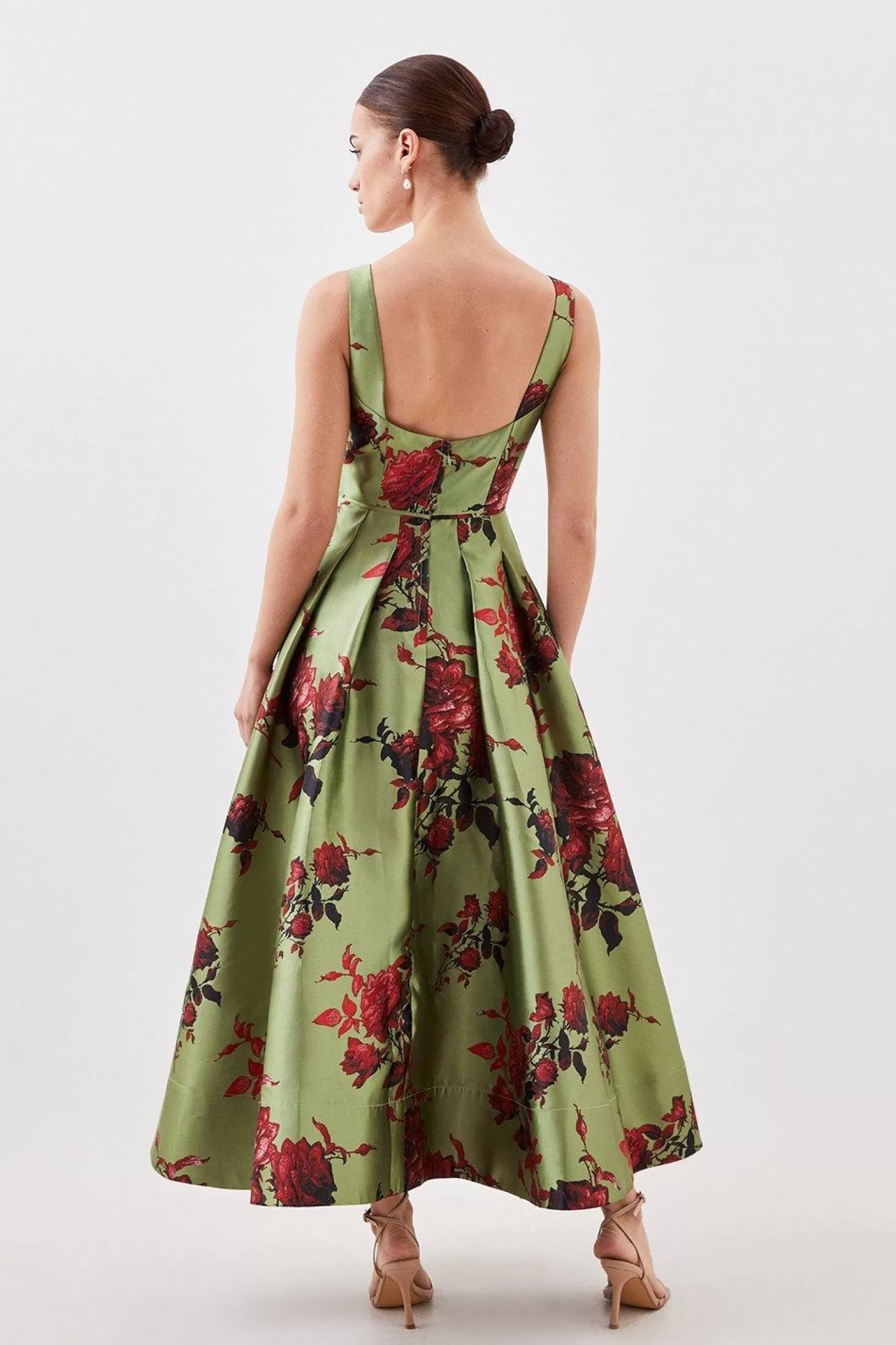 Karen Millen Lydia Millen Petite Floral Jacquard Corseted Woven Maxi Dress
