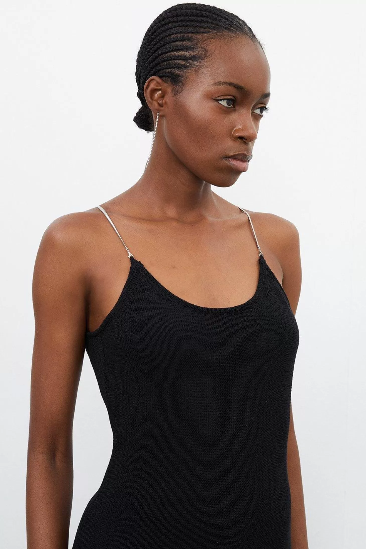 Karen Millen Petite Corded Knit Chain Detail Midi Dress