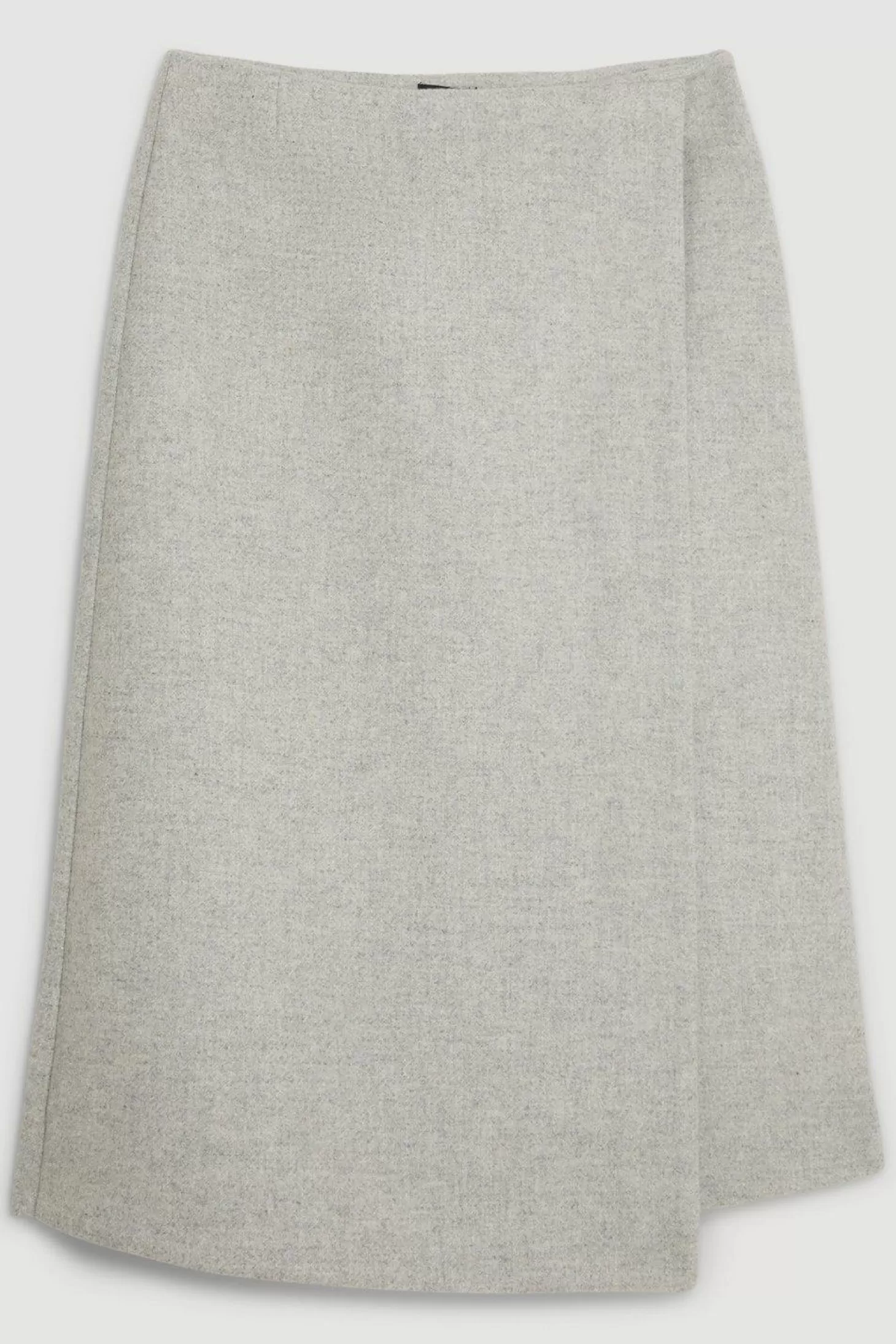 Karen Millen Petite Tailored Wool Blend Double Faced Wrap Detail Midi Skirt