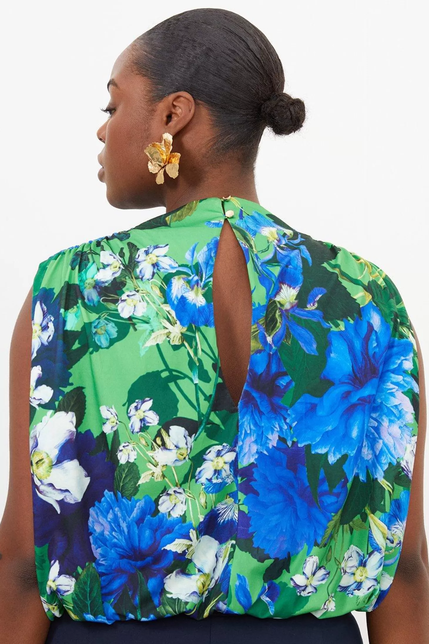 Karen Millen Plus Size Jungle Jersey Crepe Bodysuit