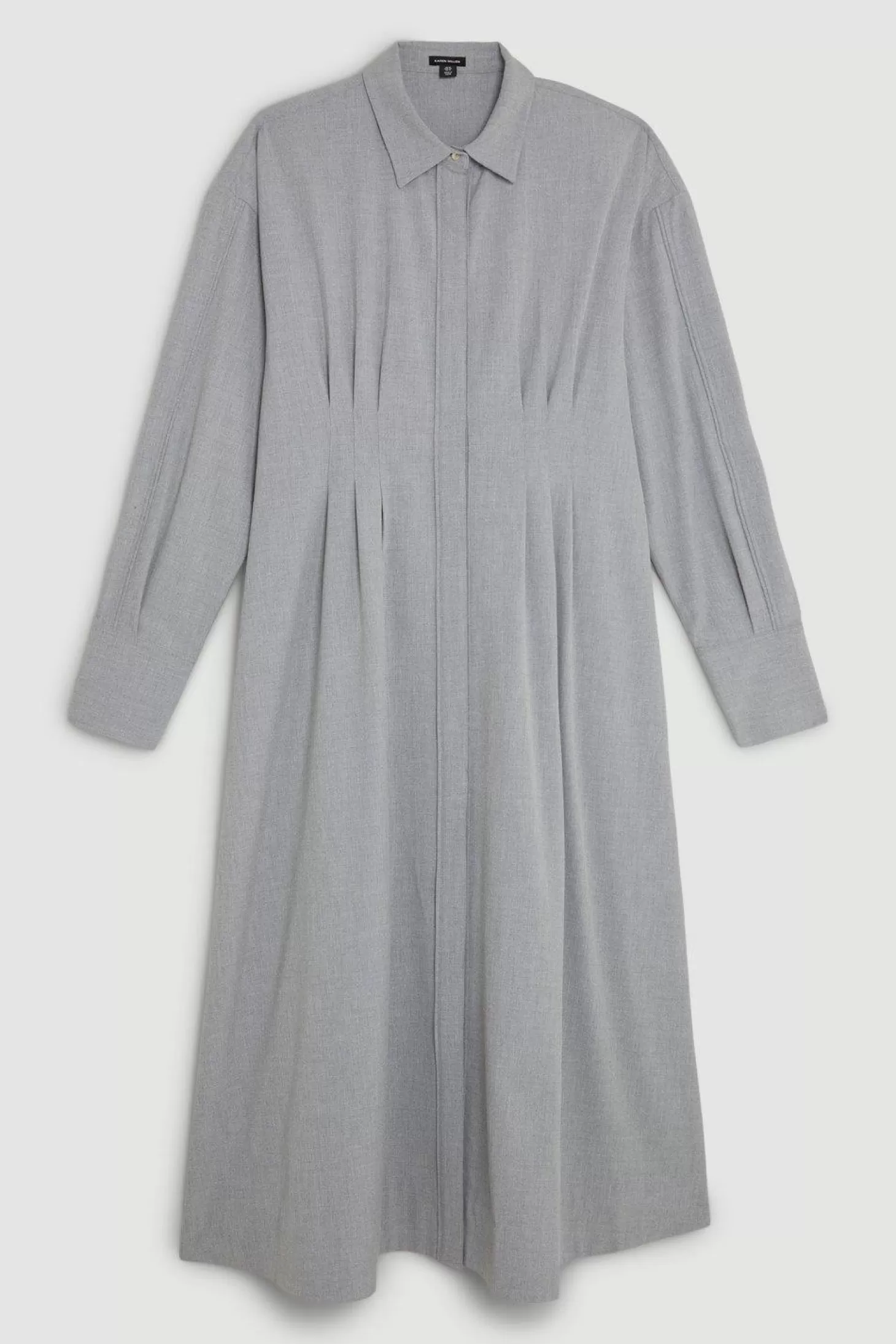 Karen Millen Plus Size Wool Mix Shirt Midi Dress