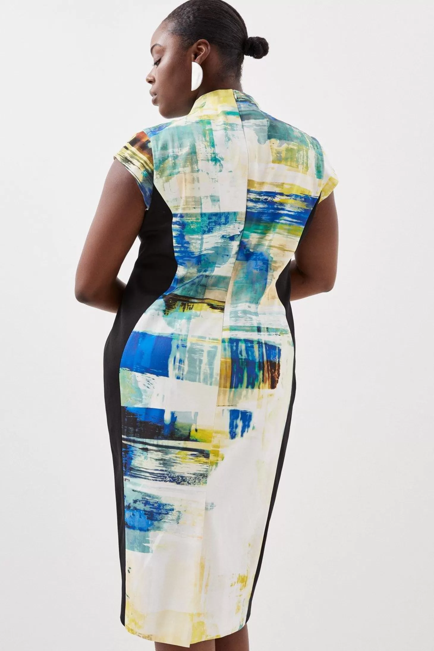 Karen Millen Plus Size Italian Signature Stretch Mineral Midi Dress