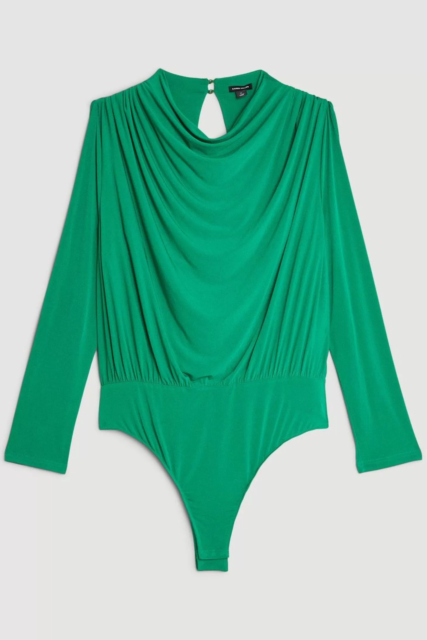 Karen Millen Plus Size Jersey Crepe Draped High Neck Bodysuit