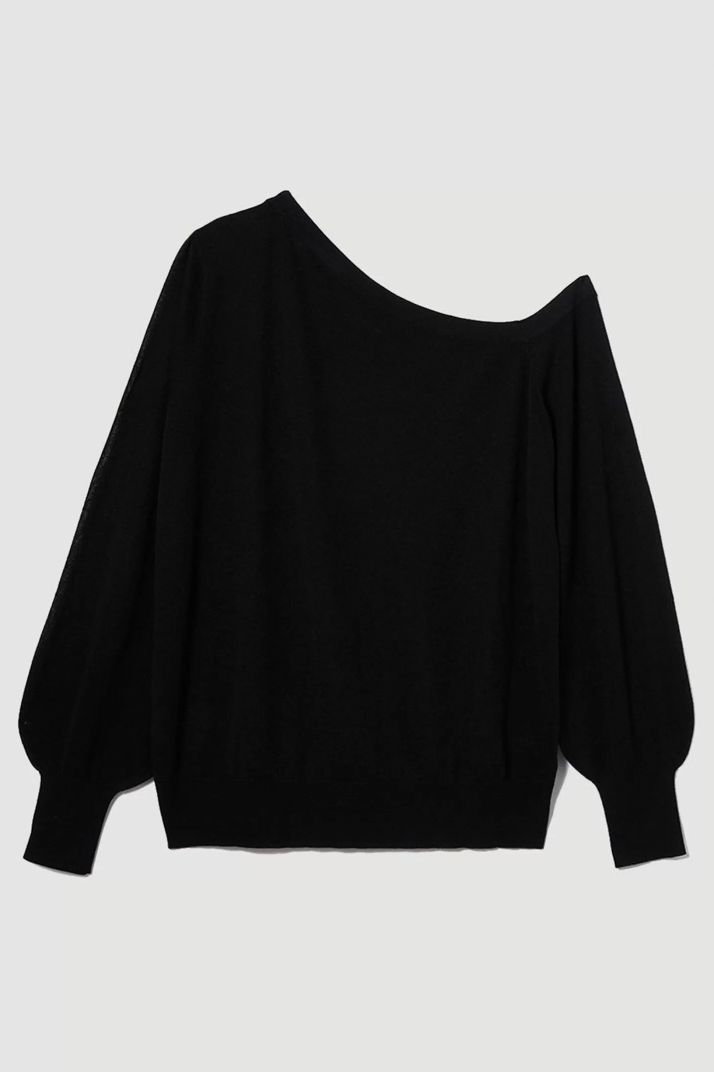 Karen Millen Plus Size Knitted Off The Shoulder Long Sleeve Sweater