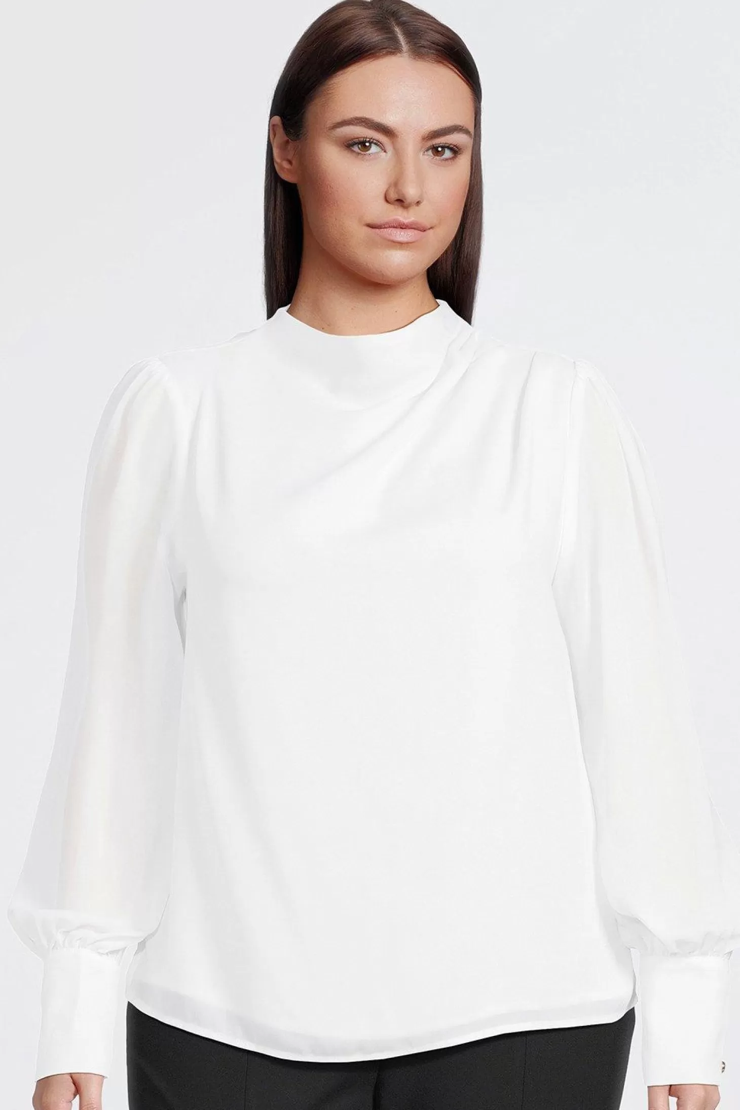 Karen Millen Plus Size Pin Tucks Georgette Woven Top