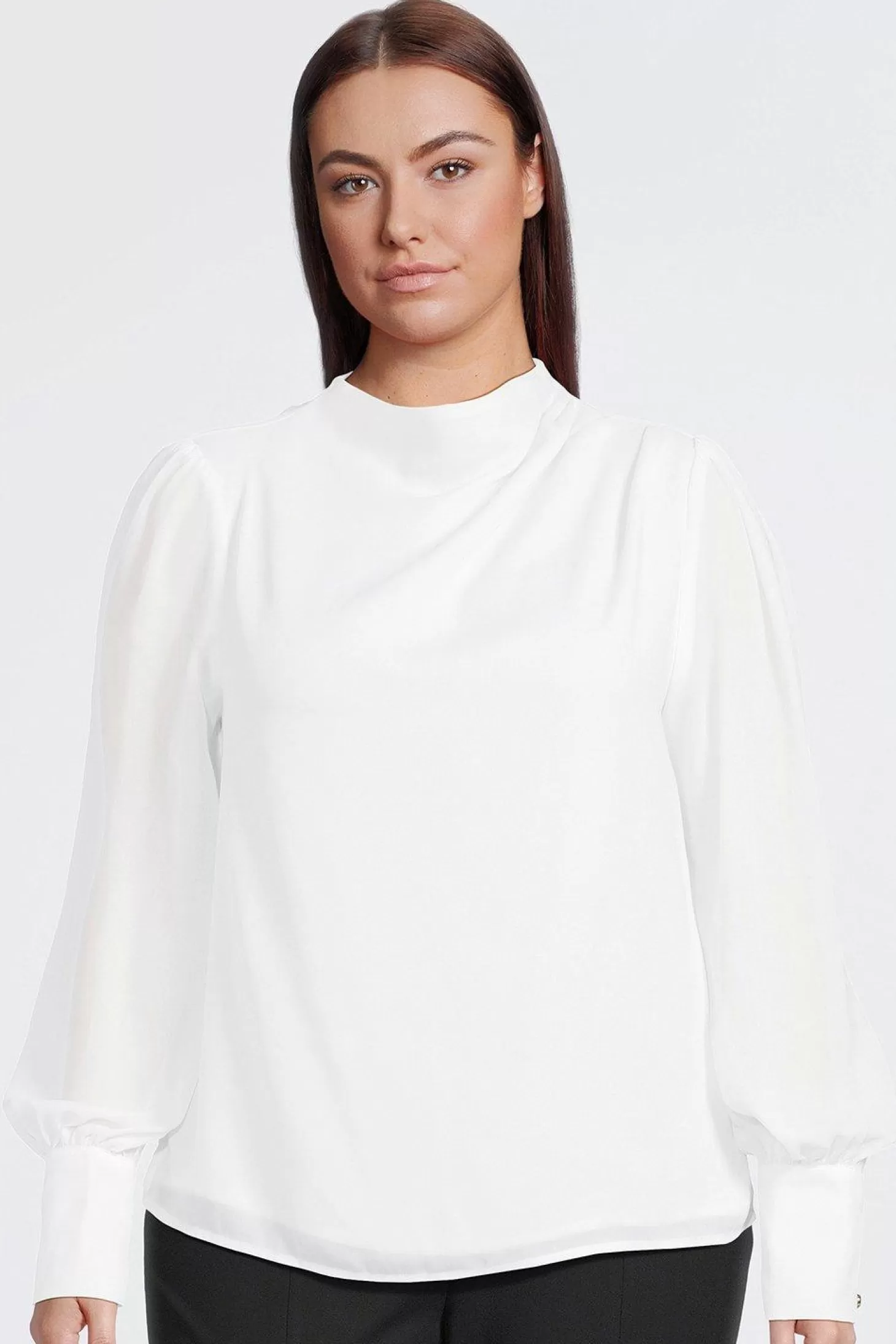 Karen Millen Plus Size Pin Tucks Georgette Woven Top