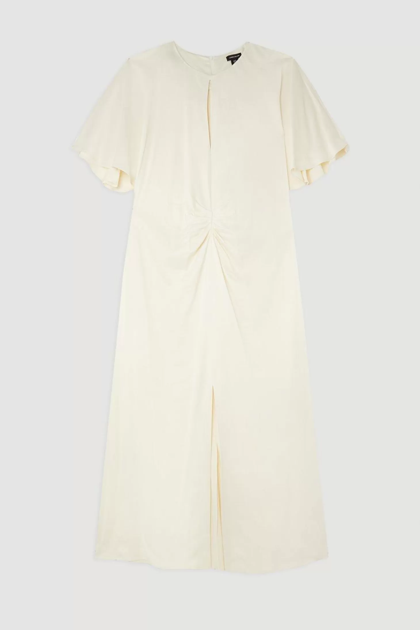 Karen Millen Plus Size Satin Crepe Woven Angel Sleeve Midi Dress