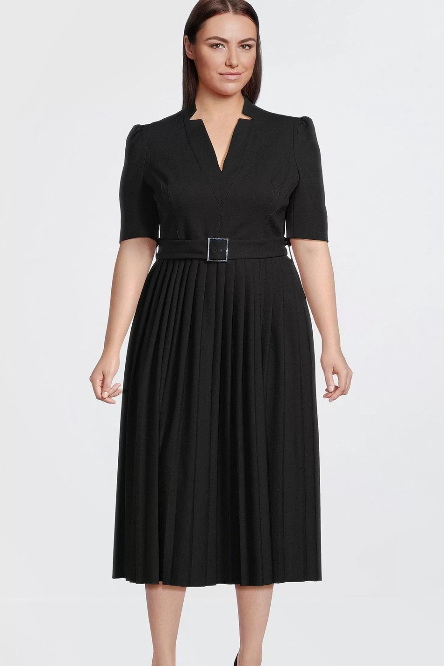 Karen Millen Plus Size Structured Crepe Forever Pleat Dress