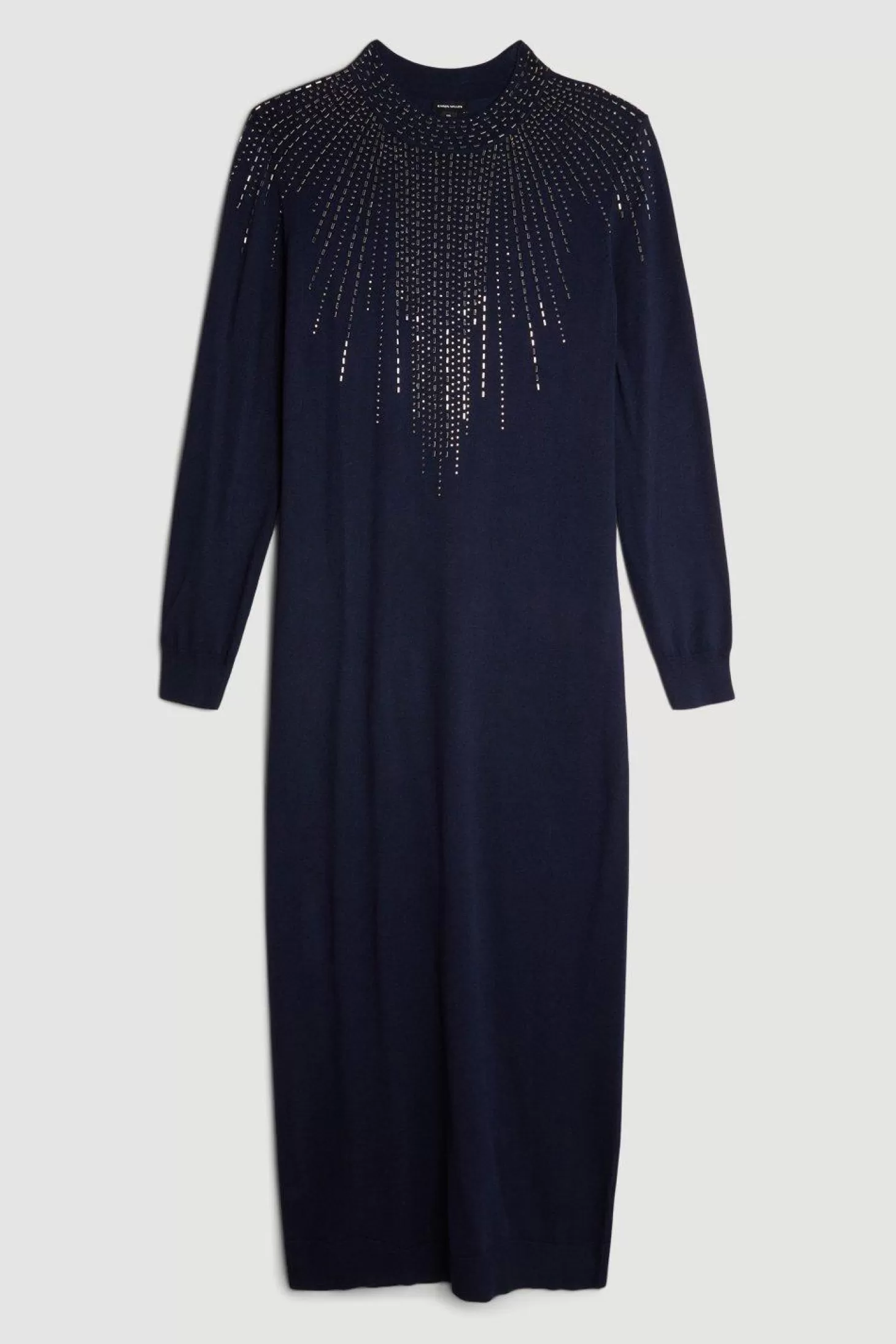 Karen Millen Plus Size Viscose Blend Embellished Knit Midi Dress