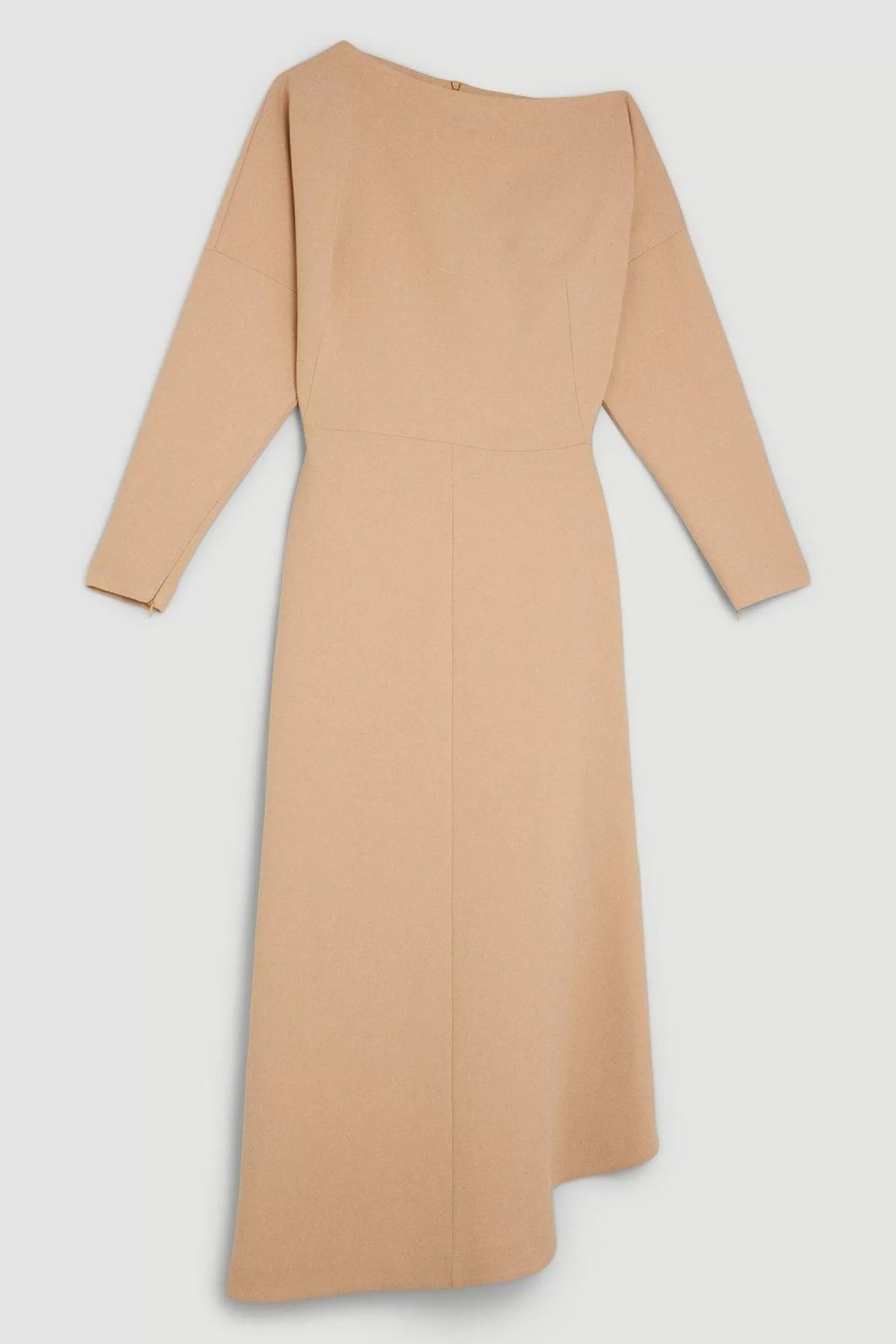 Karen Millen Tailored Compact Stretch Off Shoulder Long Sleeve Maxi Dress
