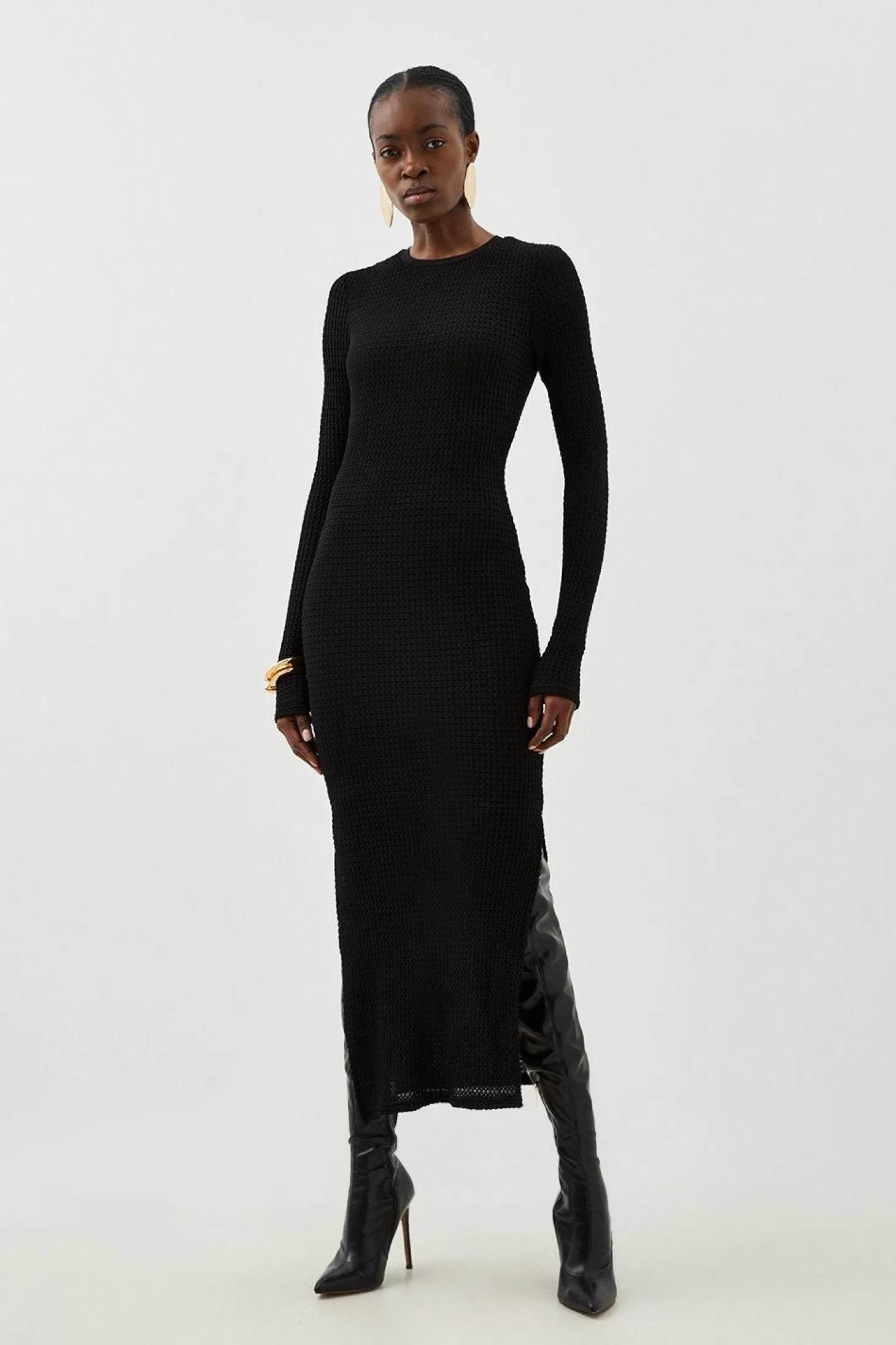 Karen Millen Textured Jersey Midi Dress