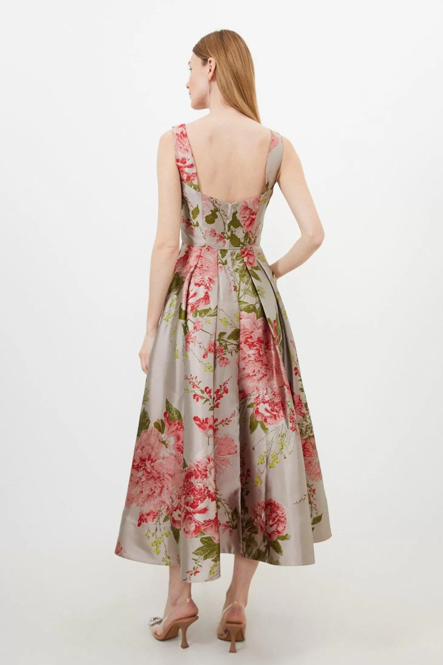 Karen Millen Vintage Print Prom Woven Maxi Dress